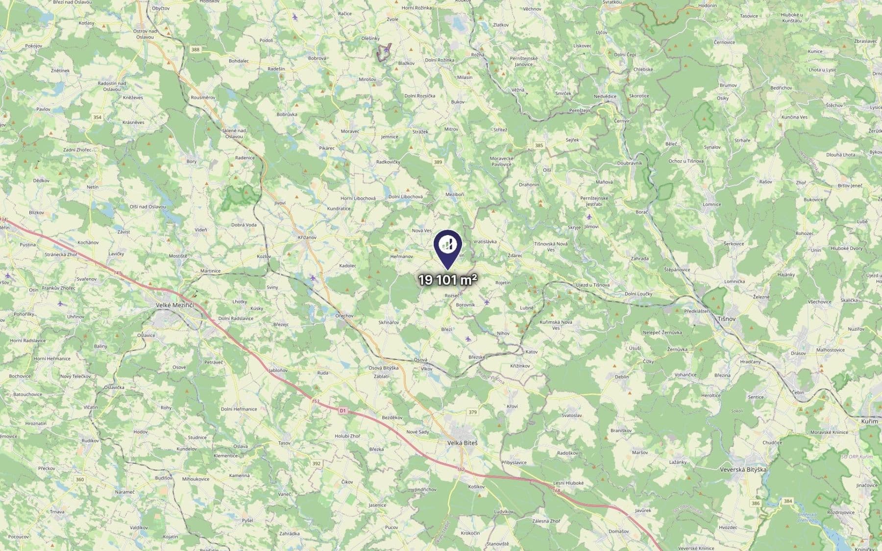 Predaj pozemku 19.101 m², Rozseč, Kraj Vysočina Predaj pozemku 19.101 m², Rozseč, Kraj Vysočina