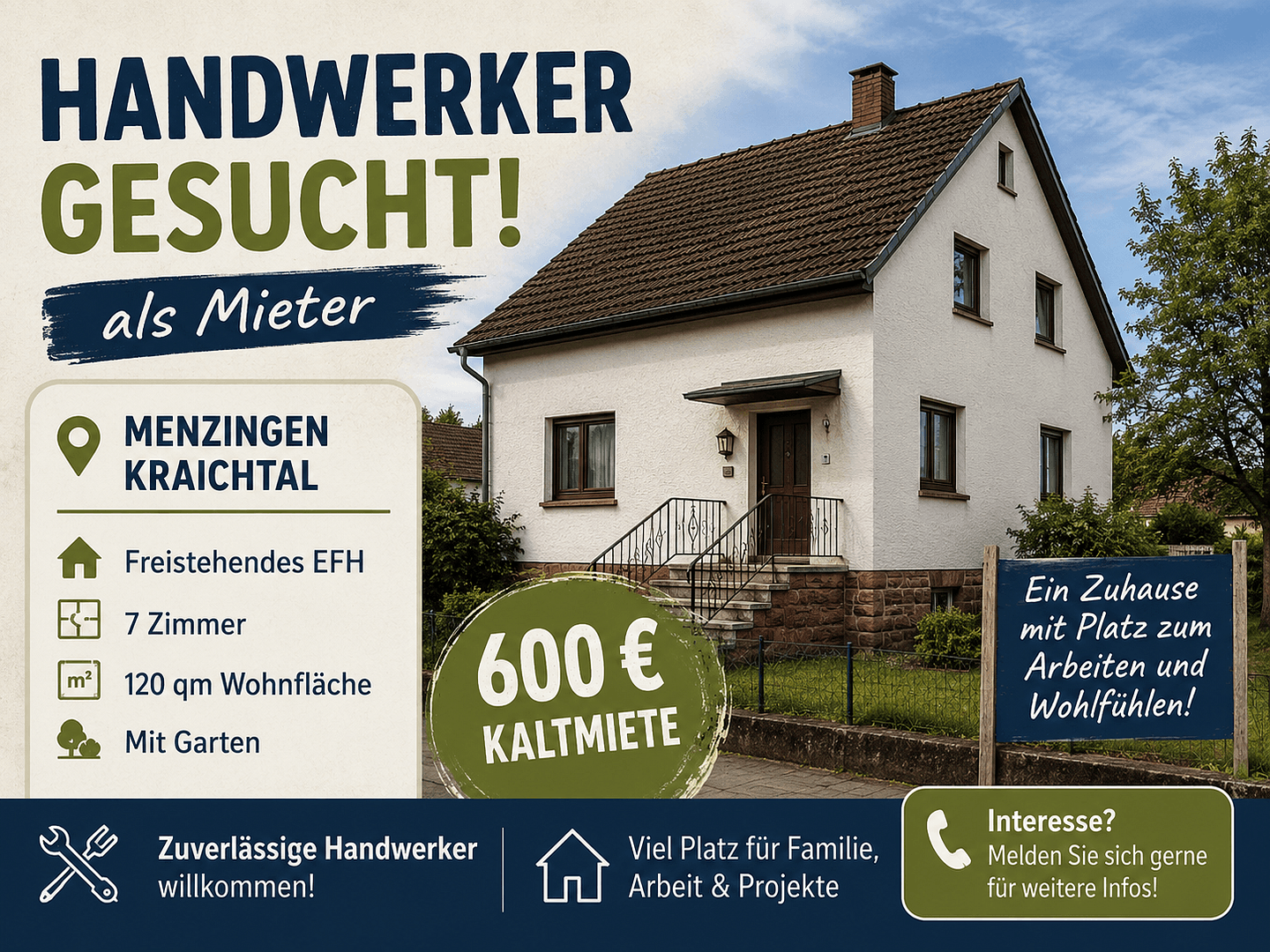 Prenájom domu 120 m², pozemok 500 m², Kraichtal, Bádensko-Wurttembersko Prenájom domu 120 m², pozemok 500 m², Kraichtal, Bádensko-Wurttembersko