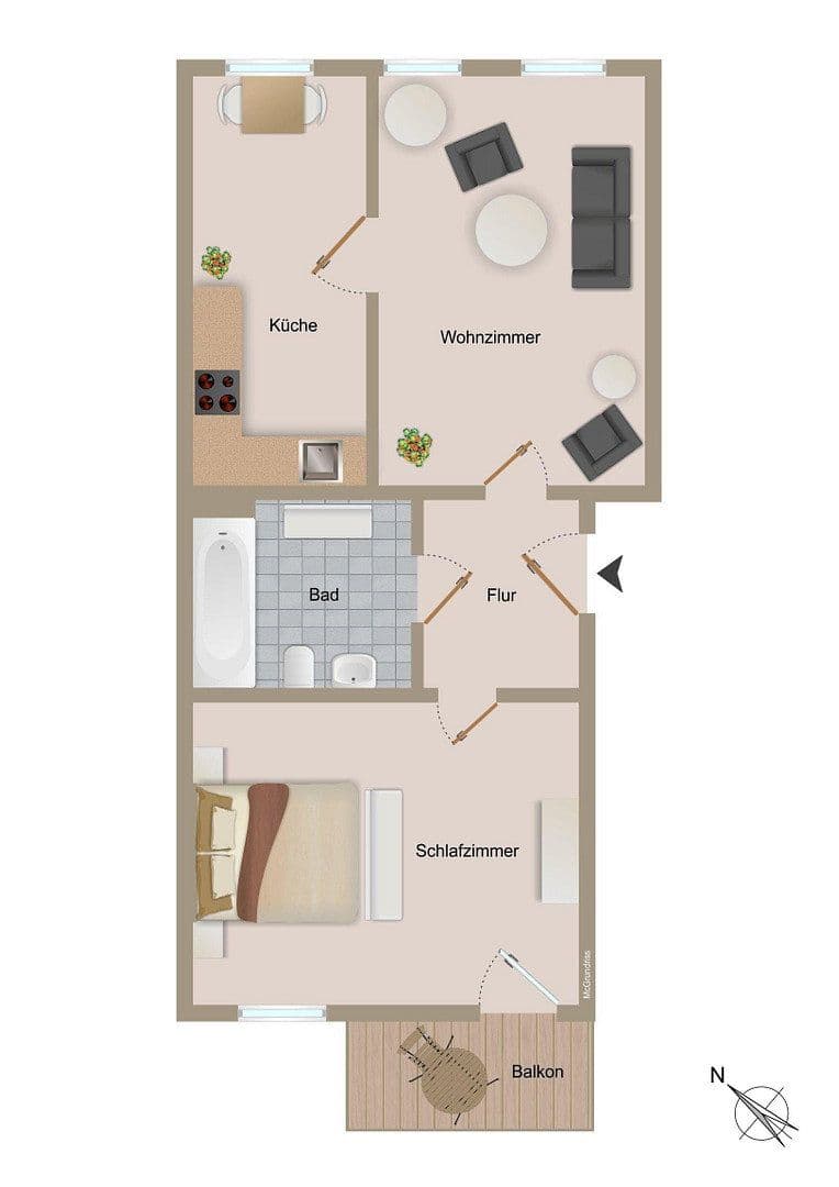 Predaj bytu 2-izbový 55 m², Erfurt, Durínsko Predaj bytu 2-izbový 55 m², Erfurt, Durínsko