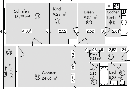 Prenájom bytu 3-izbový 82 m², Im Lerchengrund 17, Bensheim, Hesensko Prenájom bytu 3-izbový 82 m², Im Lerchengrund 17, Bensheim, Hesensko