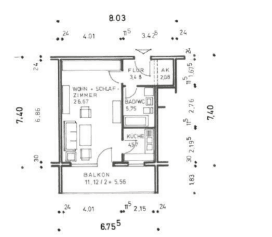 Predaj bytu 1-izbový 48 m², Frankenstraße 1, Rottendorf, Bavorsko Predaj bytu 1-izbový 48 m², Frankenstraße 1, Rottendorf, Bavorsko