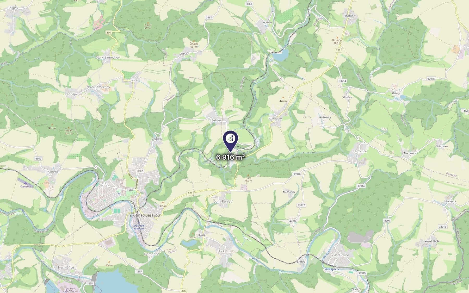 Predaj pozemku 6.916 m², Slavošov, Středočeský kraj Predaj pozemku 6.916 m², Slavošov, Středočeský kraj
