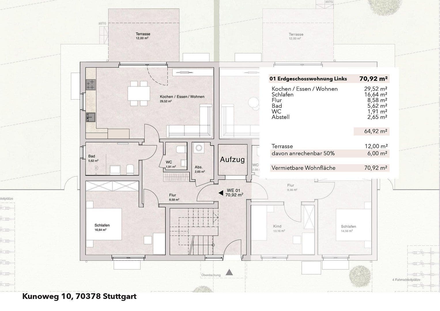 Prenájom bytu 2-izbový 70 m², Kunoweg 10, Stuttgart-Mühlhausen, Bádensko-Wurttembersko Prenájom bytu 2-izbový 70 m², Kunoweg 10, Stuttgart-Mühlhausen, Bádensko-Wurttembersko