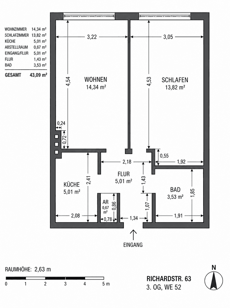 Predaj bytu 2-izbový 44 m², Richardstraße 63, Berlin, Berlín Predaj bytu 2-izbový 44 m², Richardstraße 63, Berlin, Berlín