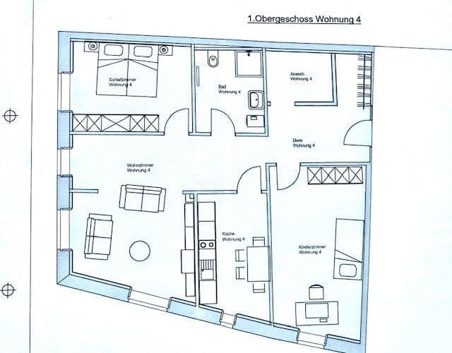 Prenájom bytu 3-izbový 94 m², Vor dem Fürstenhof 2, Wismar, Meklenbursko-Predpomoransko Prenájom bytu 3-izbový 94 m², Vor dem Fürstenhof 2, Wismar, Meklenbursko-Predpomoransko