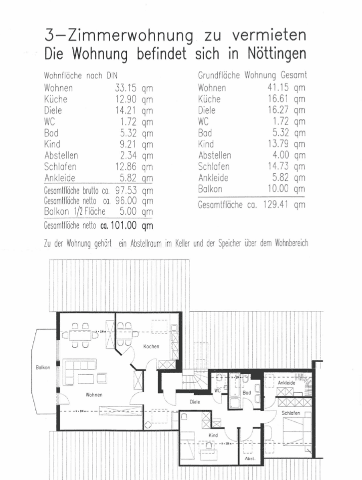 Prenájom bytu 3-izbový 101 m², Remchingen, Bádensko-Wurttembersko Prenájom bytu 3-izbový 101 m², Remchingen, Bádensko-Wurttembersko