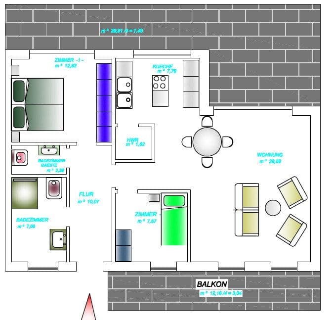 Prenájom bytu 3-izbový 96 m², Düren, Severné Porýnie - Westfálsko Prenájom bytu 3-izbový 96 m², Düren, Severné Porýnie - Westfálsko