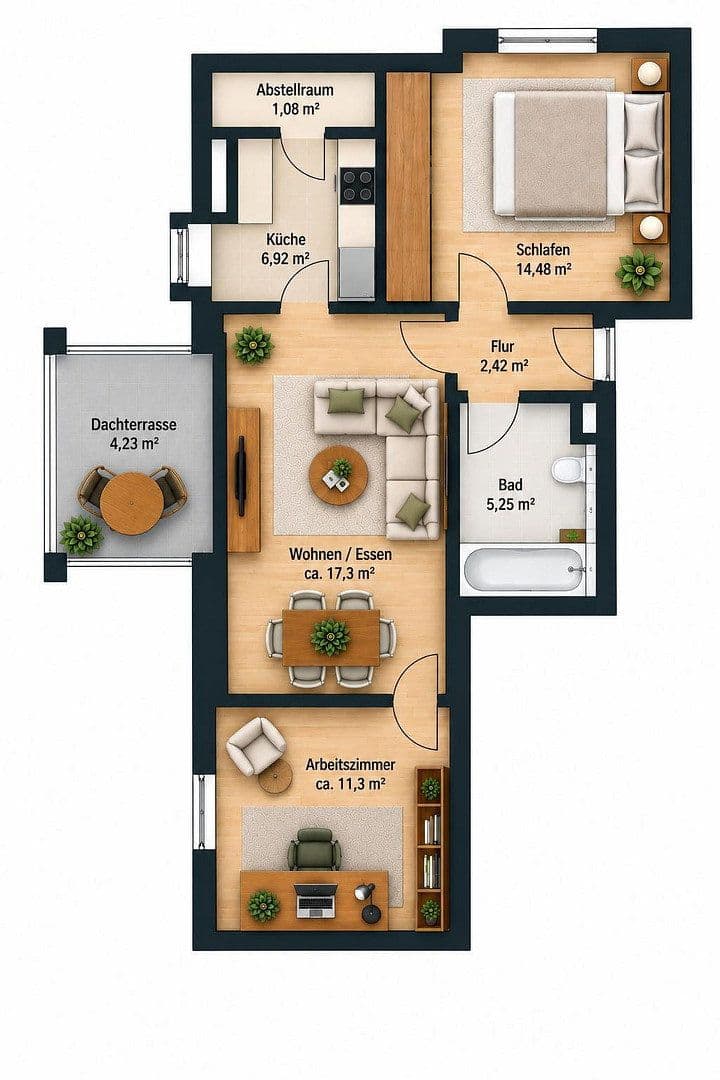 Prenájom bytu 3-izbový 63 m², Velten, Brandenbursko Prenájom bytu 3-izbový 63 m², Velten, Brandenbursko
