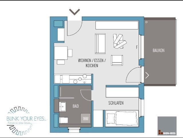 Prenájom bytu 1-izbový 35 m², Frankfurt, Hesensko Prenájom bytu 1-izbový 35 m², Frankfurt, Hesensko