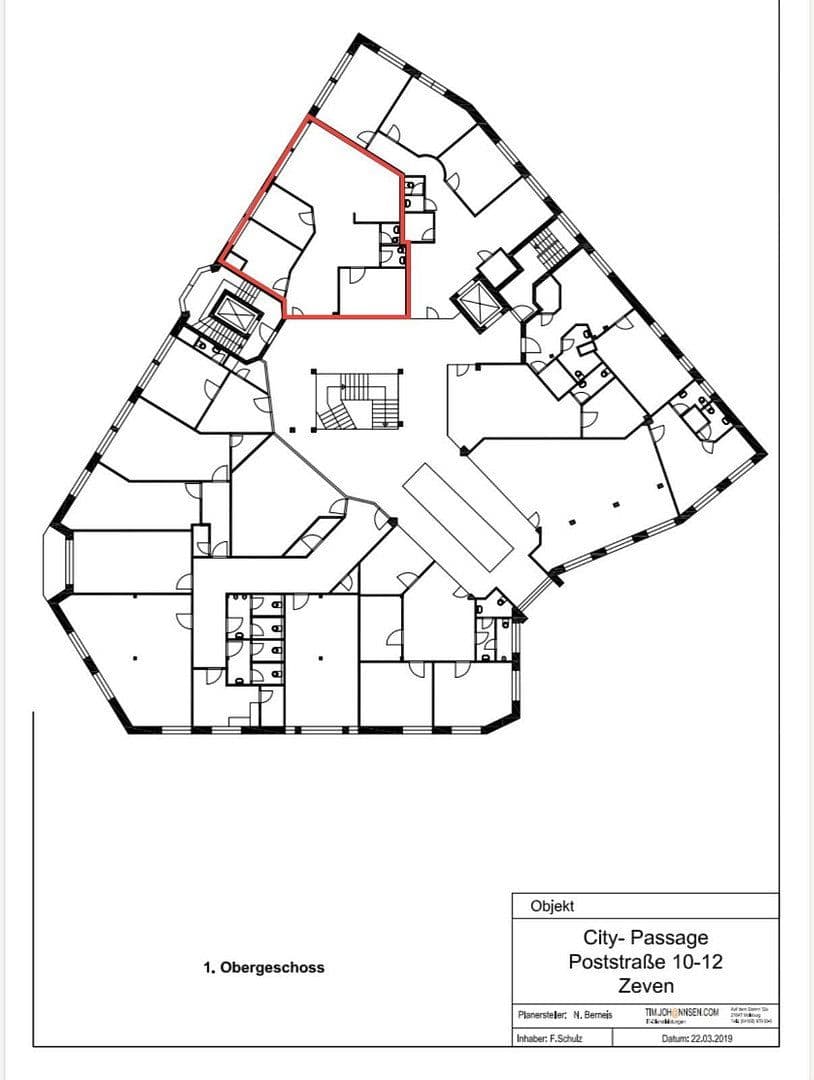 Prenájom kancelárie 107 m², Poststrasse 10-12, Zeven, Dolné Sasko Prenájom kancelárie 107 m², Poststrasse 10-12, Zeven, Dolné Sasko