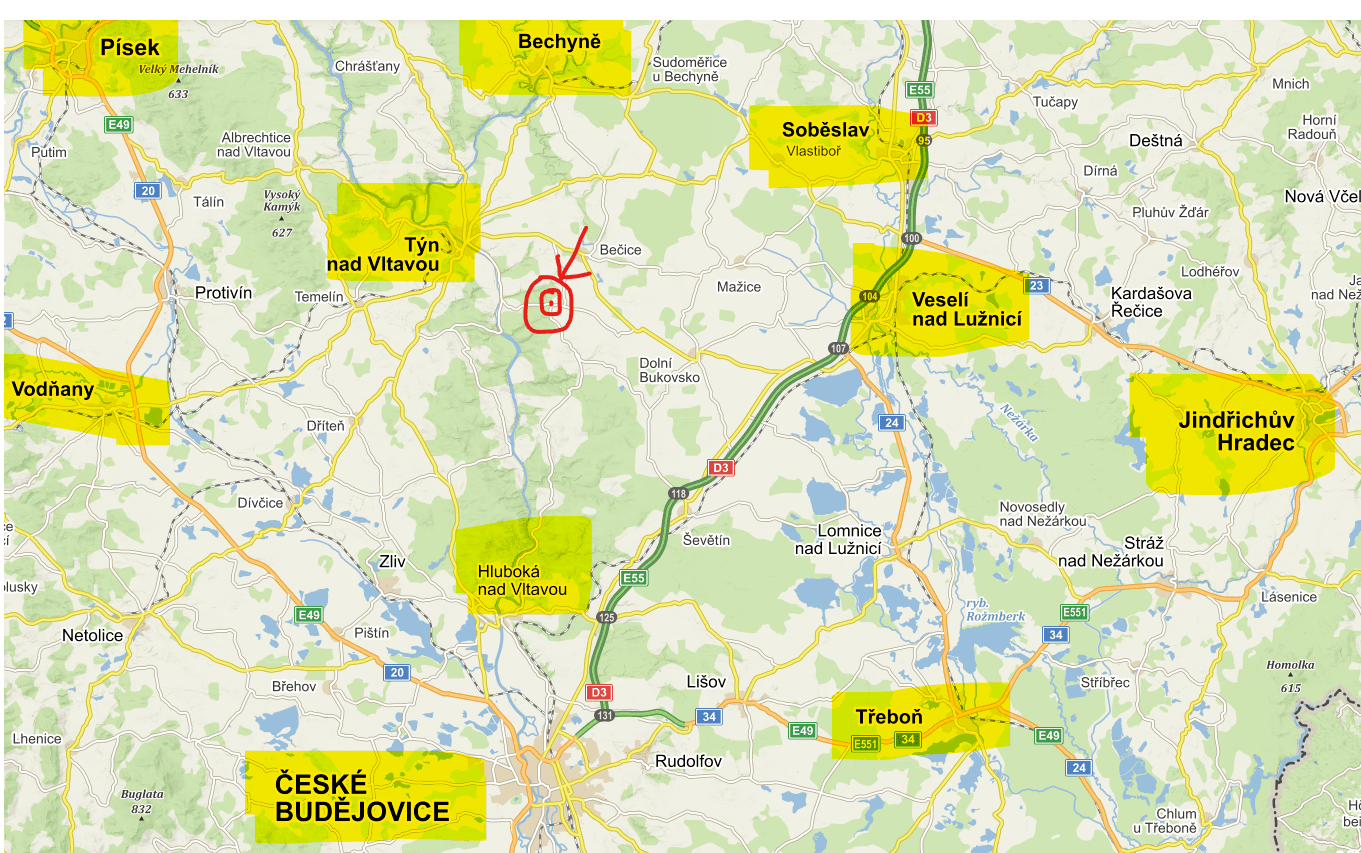 Predaj pozemku 2.942 m², Horní Kněžeklady, Jihočeský kraj Predaj pozemku 2.942 m², Horní Kněžeklady, Jihočeský kraj