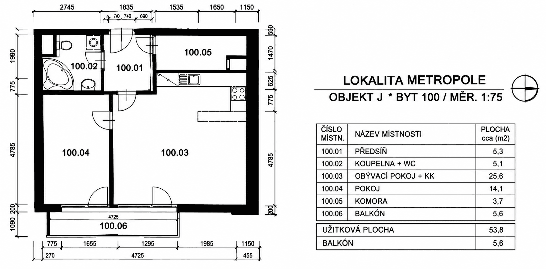 Predaj bytu 2-izbový 53 m², Tulešická, Praha, Praha Predaj bytu 2-izbový 53 m², Tulešická, Praha, Praha