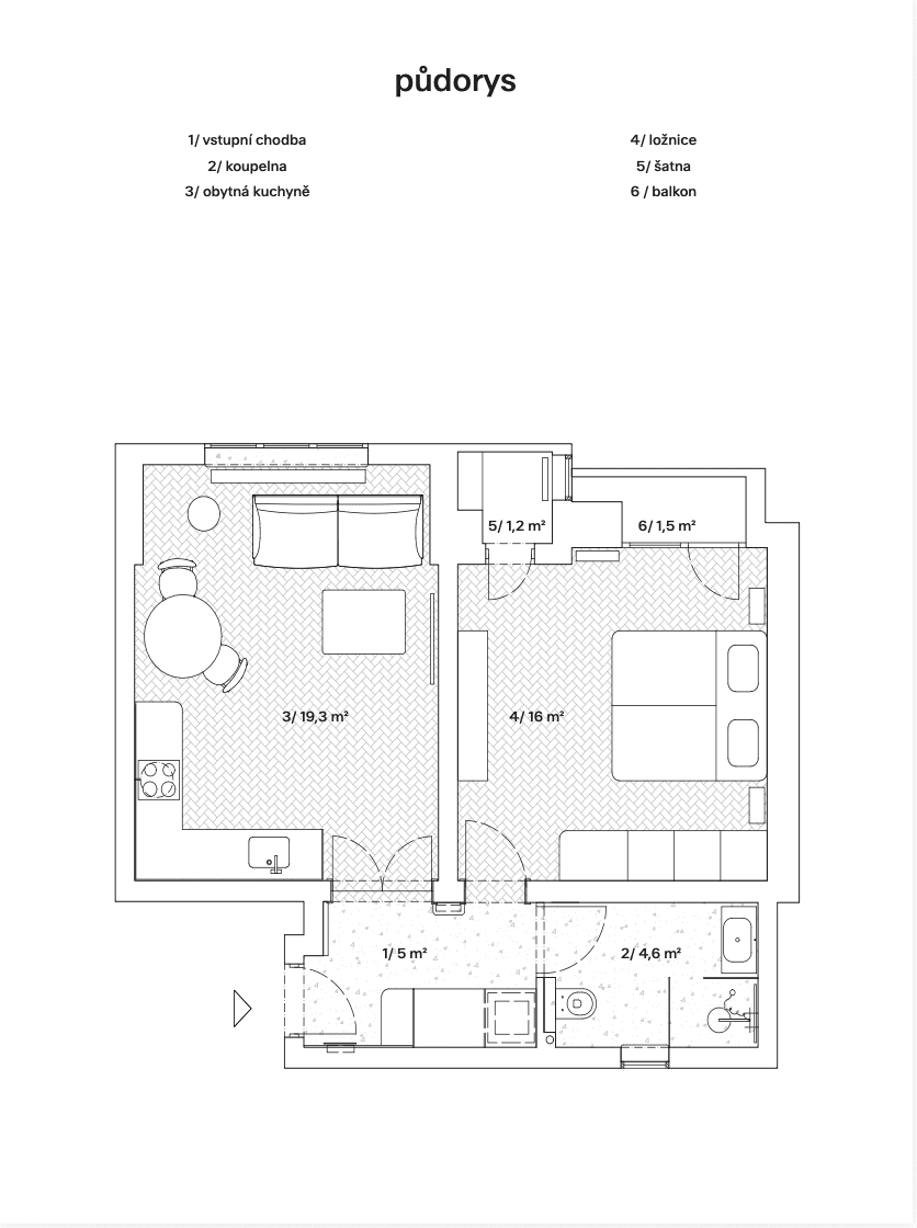 Prenájom bytu 2-izbový 46 m², Viklefova, Praha, Praha Prenájom bytu 2-izbový 46 m², Viklefova, Praha, Praha