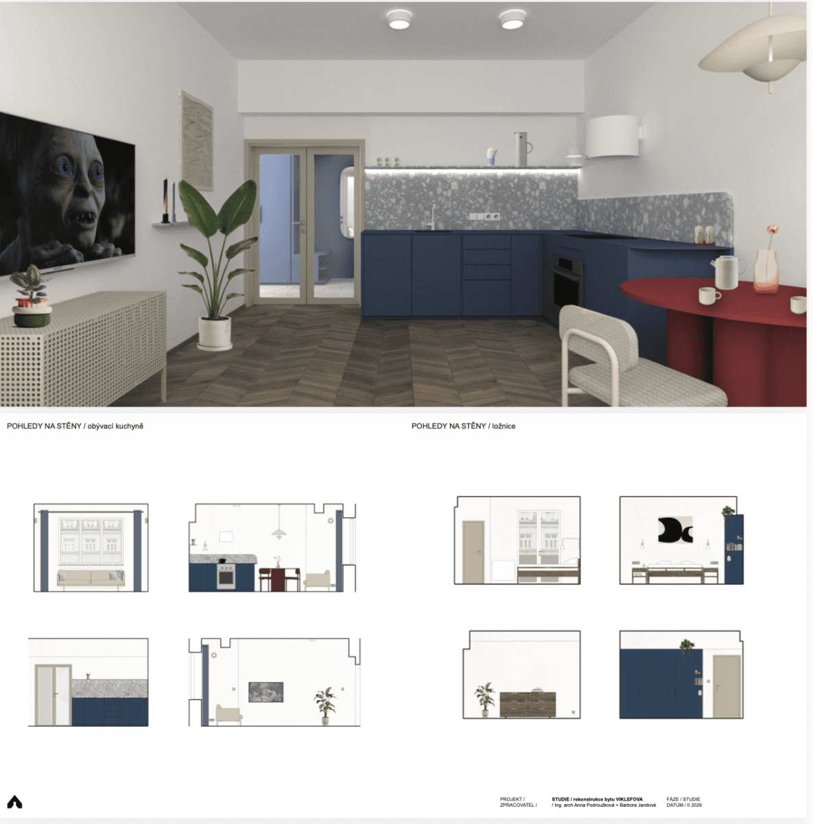 Prenájom bytu 2-izbový 46 m², Viklefova, Praha, Praha Prenájom bytu 2-izbový 46 m², Viklefova, Praha, Praha