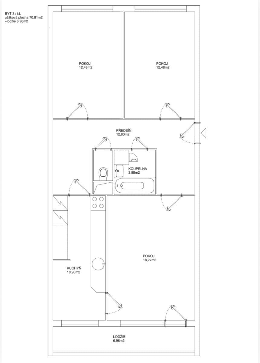 Predaj bytu 3-izbový 71 m², Blattného, Praha, Praha Predaj bytu 3-izbový 71 m², Blattného, Praha, Praha