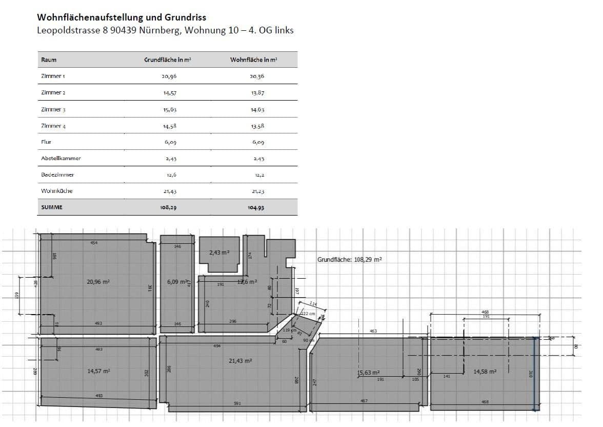 Prenájom bytu 4-izbový 104 m², Leopoldstrasse 8, Nürnberg, Bavorsko Prenájom bytu 4-izbový 104 m², Leopoldstrasse 8, Nürnberg, Bavorsko
