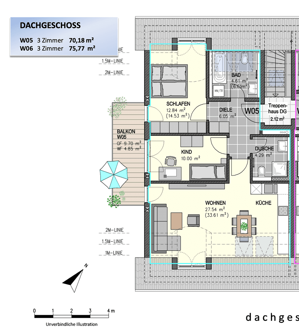 Prenájom bytu 3-izbový 70 m², Hötzlring 20, München, Bavorsko Prenájom bytu 3-izbový 70 m², Hötzlring 20, München, Bavorsko