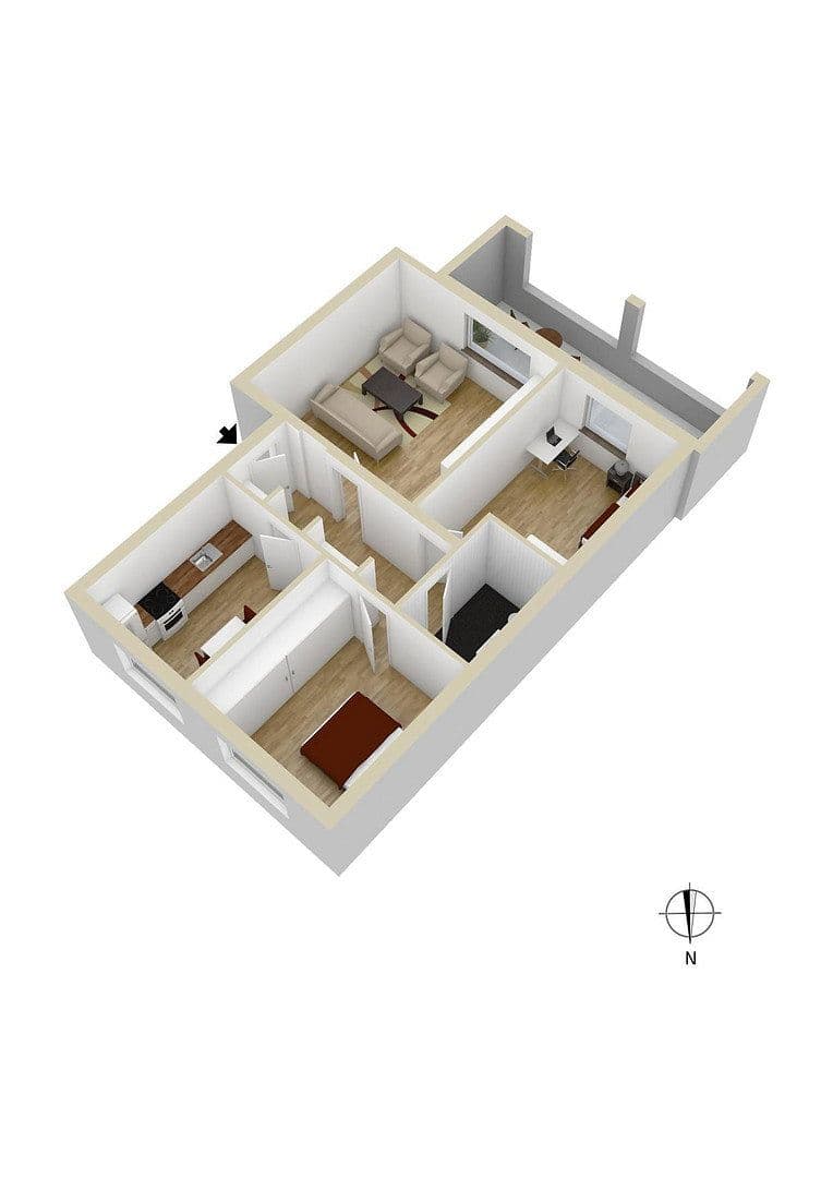 Prenájom bytu 3-izbový 80 m², Lerchenweg 53b, Chemnitz, Sasko Prenájom bytu 3-izbový 80 m², Lerchenweg 53b, Chemnitz, Sasko