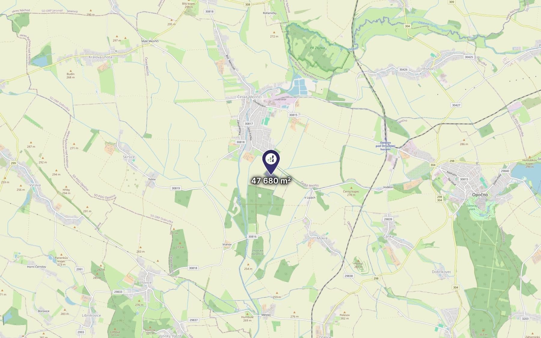 Predaj pozemku 47.680 m², České Meziříčí, Královéhradecký kraj Predaj pozemku 47.680 m², České Meziříčí, Královéhradecký kraj
