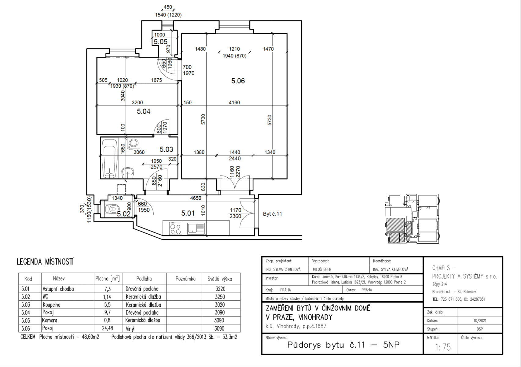 Prenájom bytu 2-izbový 53 m², Lužická, Praha, Praha Prenájom bytu 2-izbový 53 m², Lužická, Praha, Praha