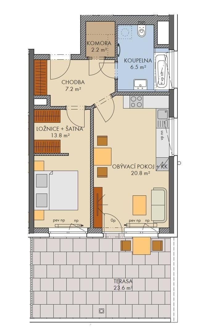 Prenájom bytu 2-izbový 52 m², Praha, Praha Prenájom bytu 2-izbový 52 m², Praha, Praha