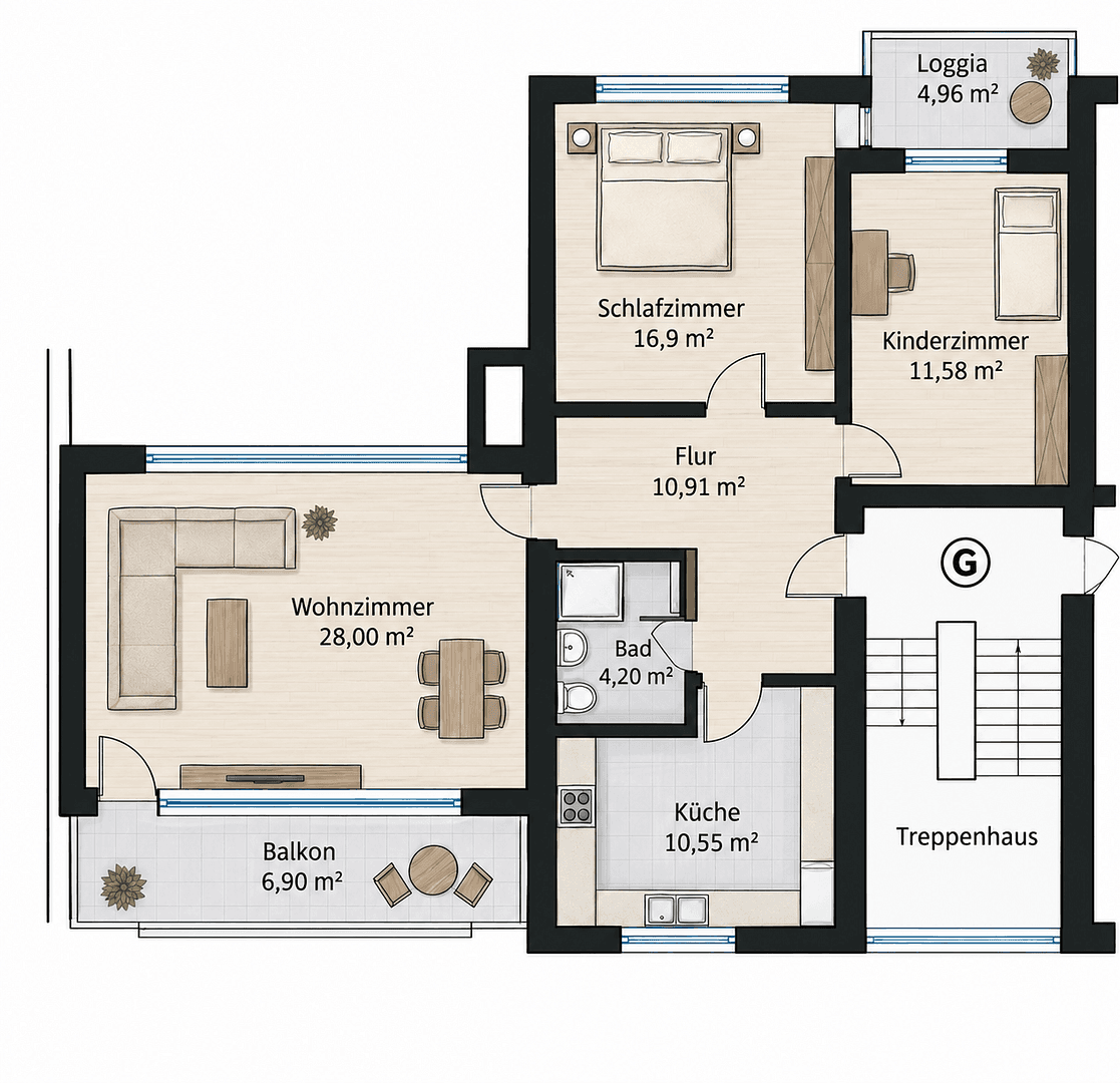 Predaj bytu 3-izbový 89 m², Von-Escherte-Straße 8, Hannover, Dolné Sasko Predaj bytu 3-izbový 89 m², Von-Escherte-Straße 8, Hannover, Dolné Sasko