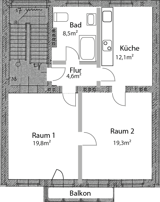 Prenájom bytu 2-izbový 64 m², Adalbertsteinweg 179, Aachen, Severné Porýnie - Westfálsko Prenájom bytu 2-izbový 64 m², Adalbertsteinweg 179, Aachen, Severné Porýnie - Westfálsko