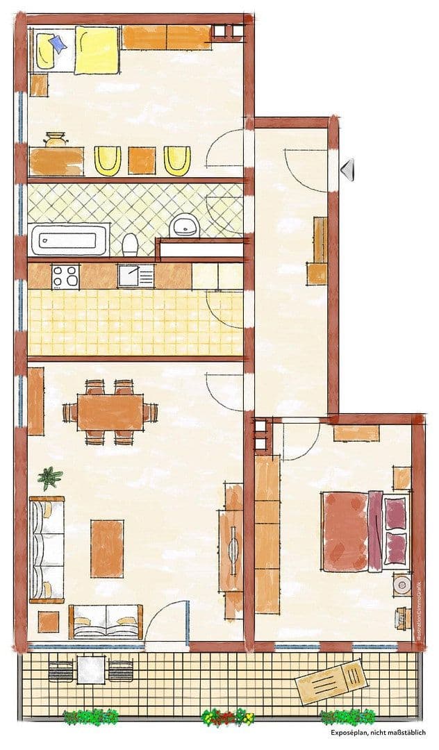 Prenájom bytu 3-izbový 85 m², Würzburg, Bavorsko Prenájom bytu 3-izbový 85 m², Würzburg, Bavorsko