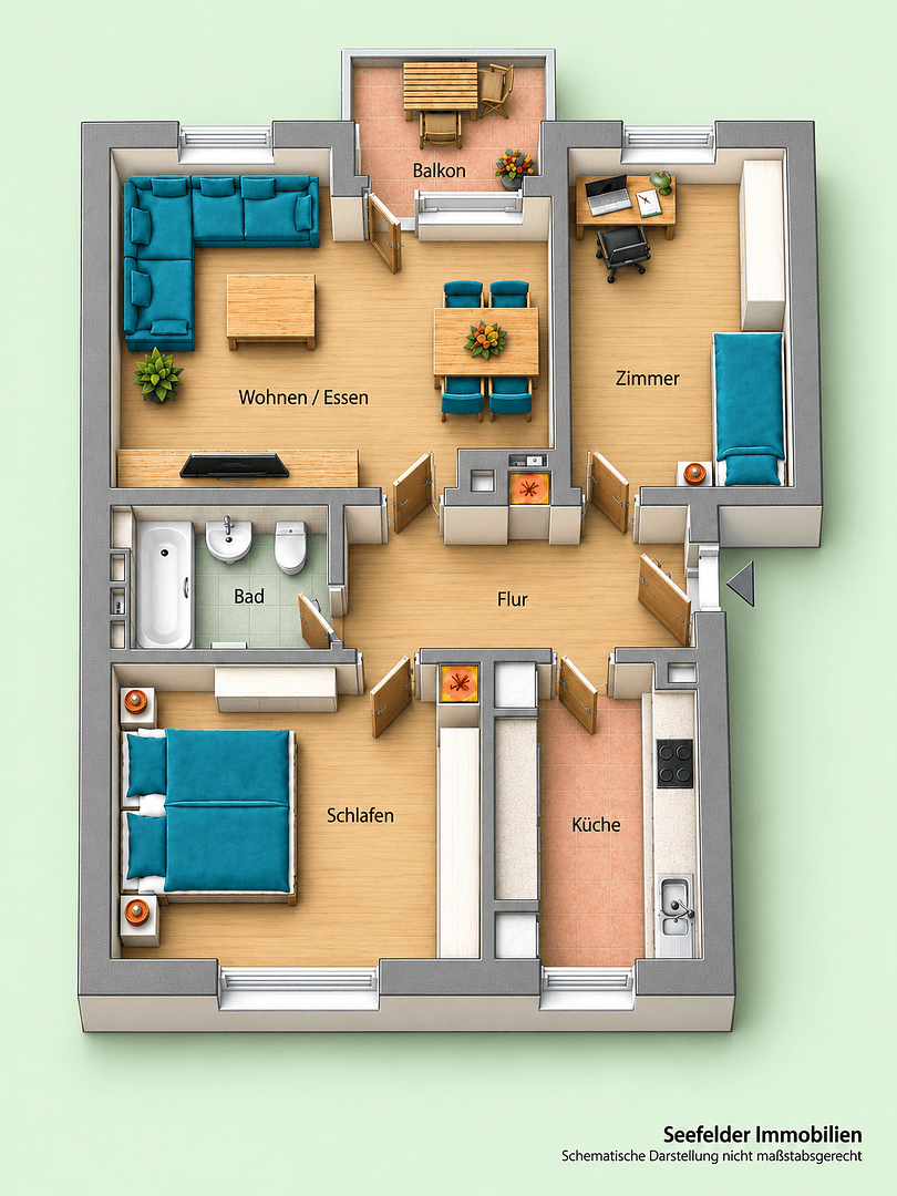 Prenájom bytu 3-izbový 68 m², Ulm, Bádensko-Wurttembersko Prenájom bytu 3-izbový 68 m², Ulm, Bádensko-Wurttembersko
