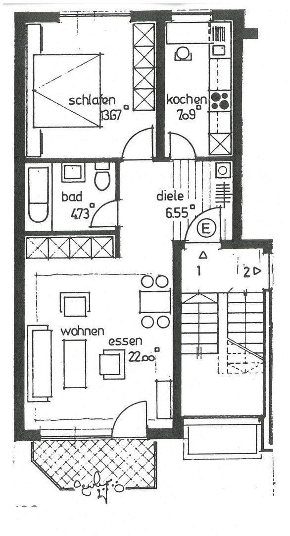 Prenájom bytu 2-izbový 55 m², Aschaffenburg, Bavorsko Prenájom bytu 2-izbový 55 m², Aschaffenburg, Bavorsko