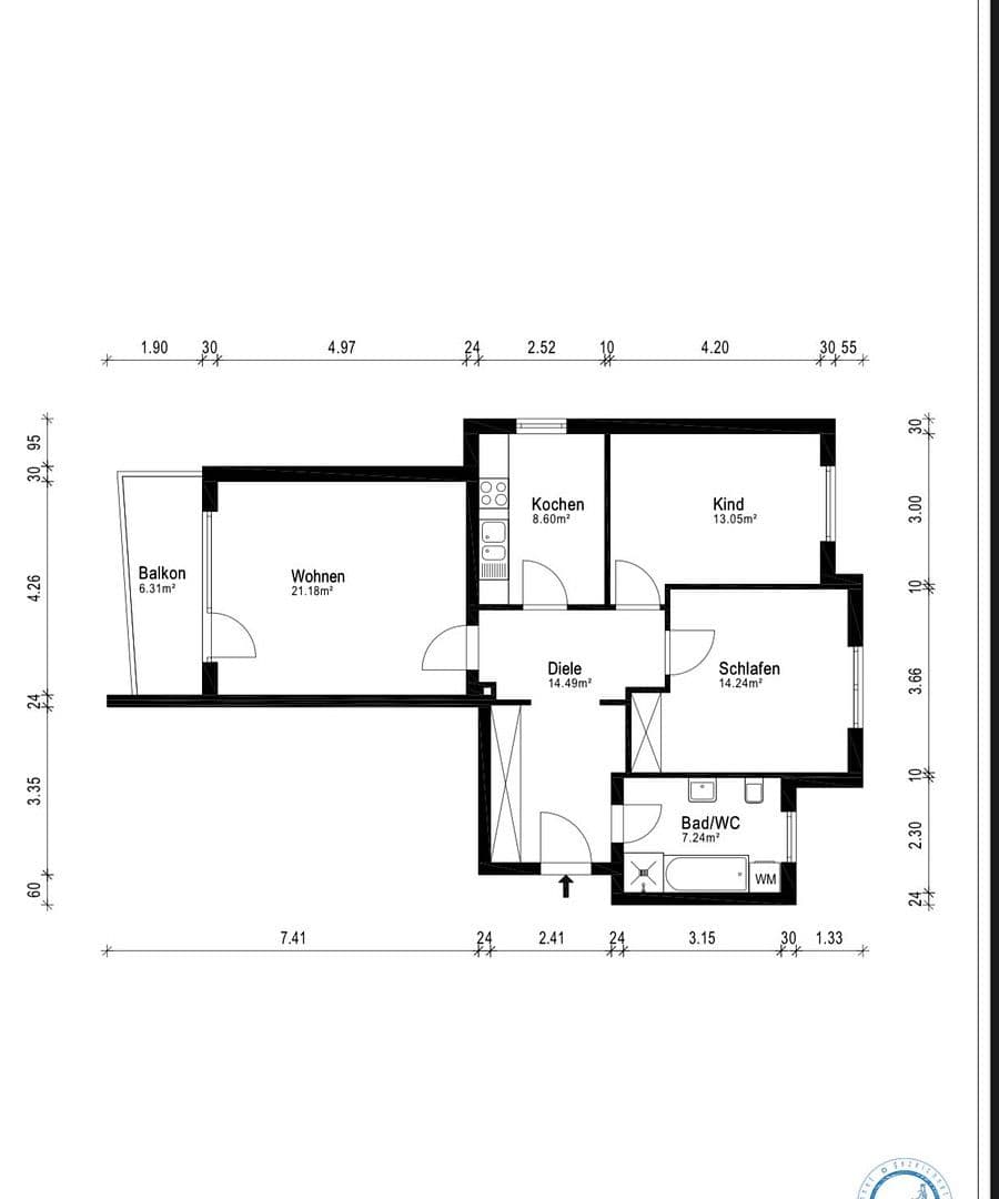 Predaj bytu 3-izbový 78 m², Angerstraße 5, Augsburg, Bavorsko Predaj bytu 3-izbový 78 m², Angerstraße 5, Augsburg, Bavorsko
