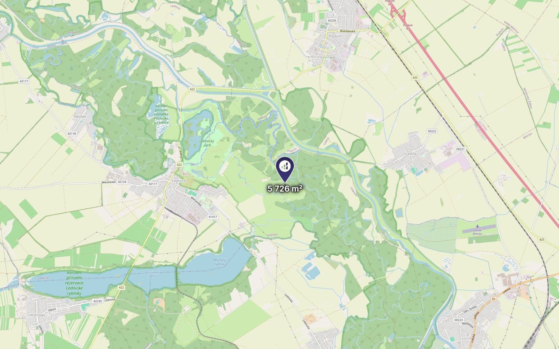 Predaj pozemku 5.726 m², Lednice, Jihomoravský kraj Predaj pozemku 5.726 m², Lednice, Jihomoravský kraj