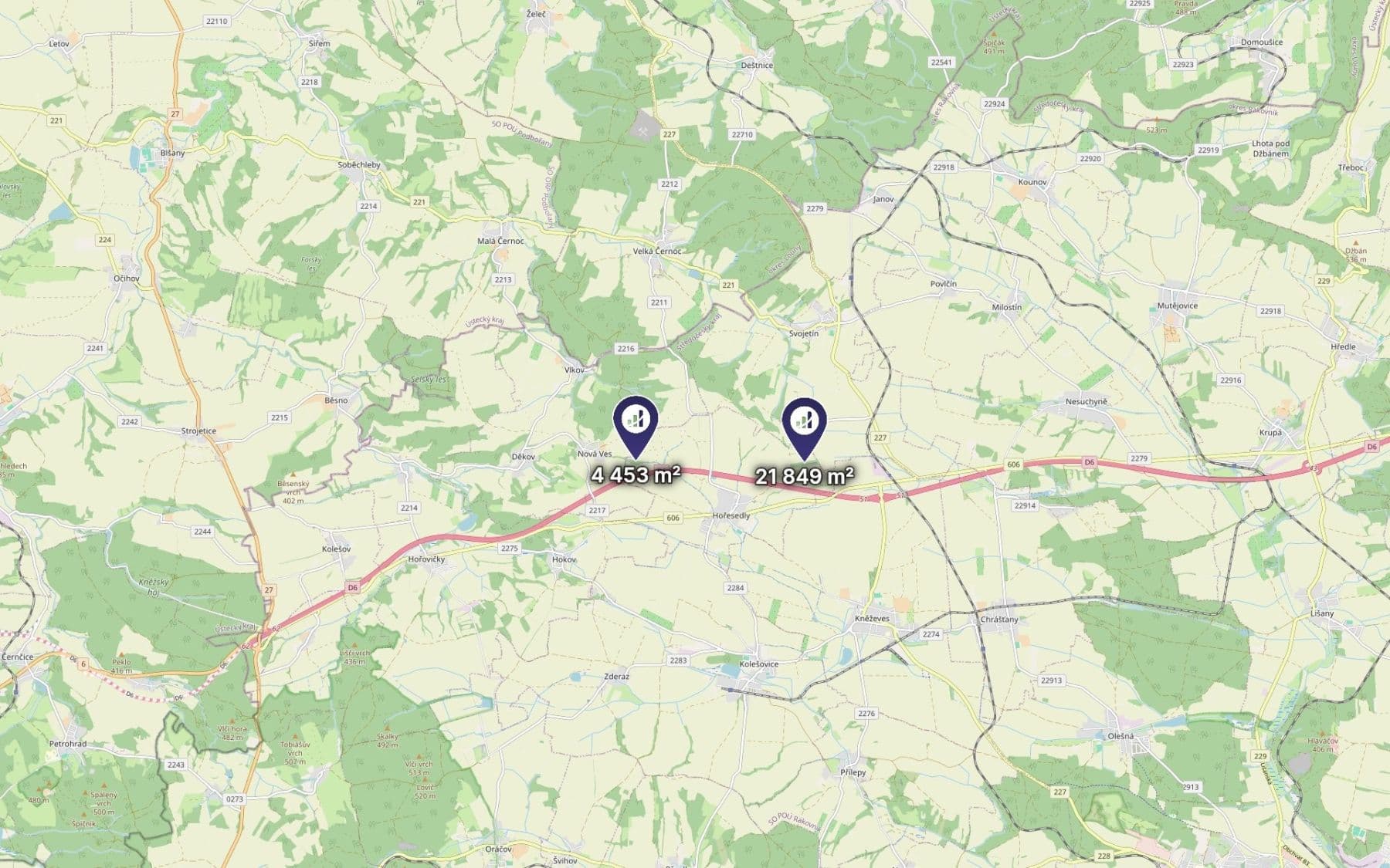 Predaj pozemku 26.302 m², Hořesedly, Středočeský kraj Predaj pozemku 26.302 m², Hořesedly, Středočeský kraj