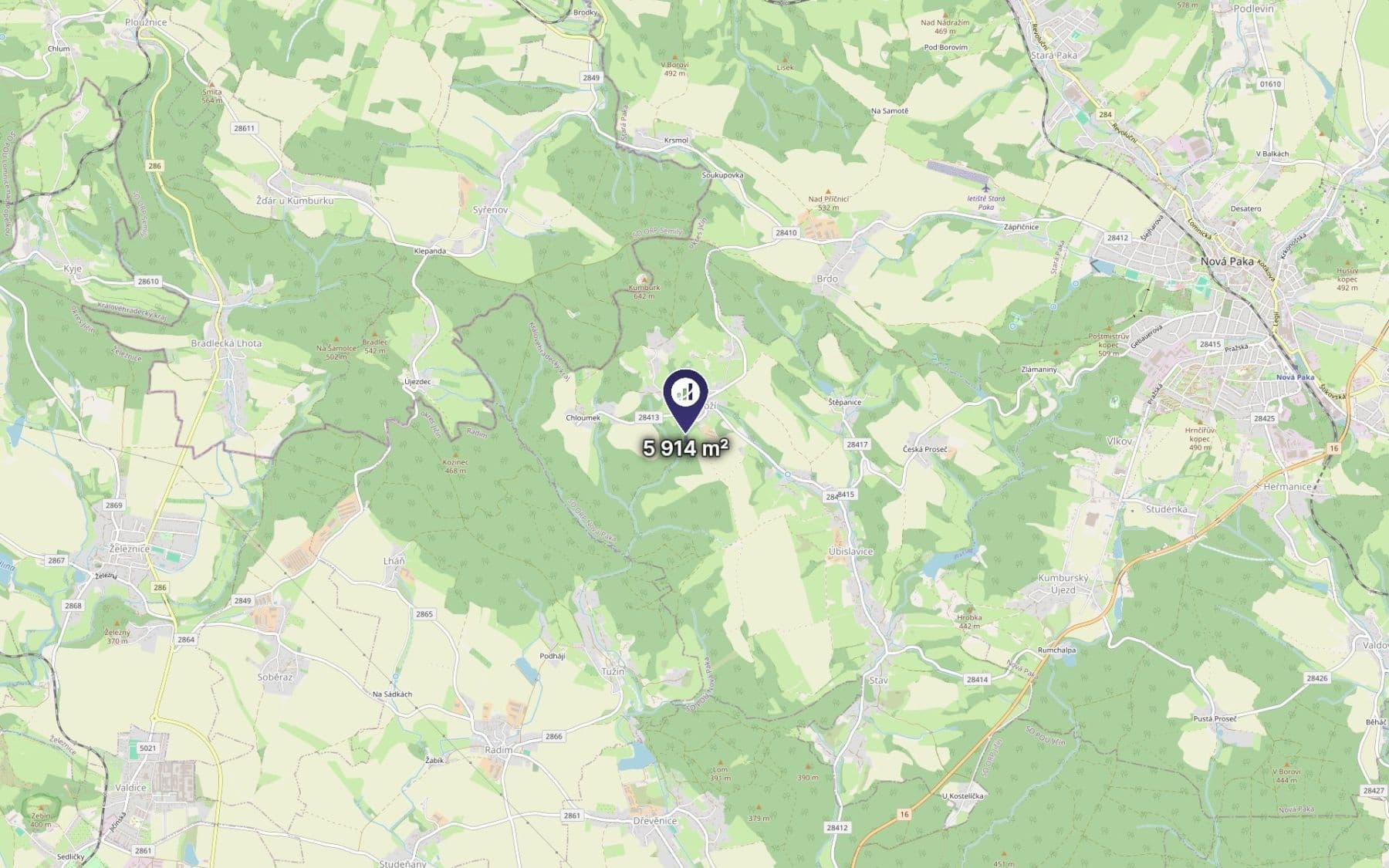 Predaj pozemku 5.914 m², Úbislavice, Královéhradecký kraj Predaj pozemku 5.914 m², Úbislavice, Královéhradecký kraj