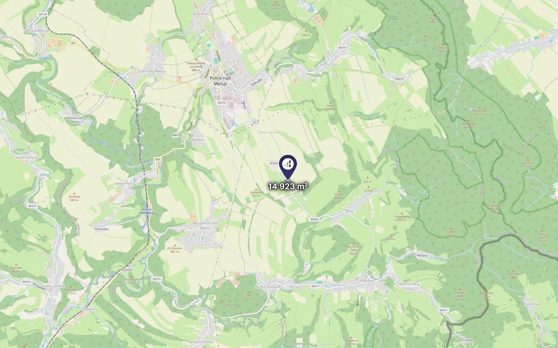 Predaj pozemku 14.923 m², Police nad Metují, Královéhradecký kraj Predaj pozemku 14.923 m², Police nad Metují, Královéhradecký kraj