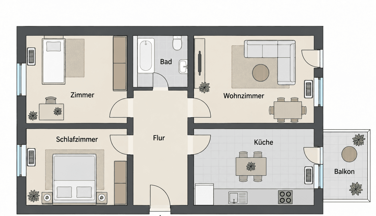 Predaj bytu 3-izbový 72 m², Würzburg, Bavorsko Predaj bytu 3-izbový 72 m², Würzburg, Bavorsko