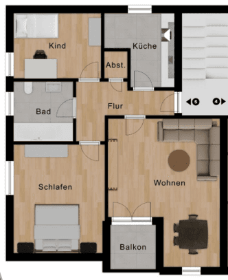 Prenájom bytu 3-izbový 78 m², Lichtenau, Bavorsko Prenájom bytu 3-izbový 78 m², Lichtenau, Bavorsko