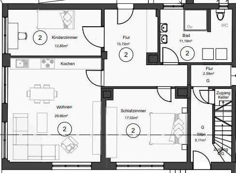 Prenájom bytu 3-izbový 84 m², Hauptstraße 4, Ilshofen, Bádensko-Wurttembersko Prenájom bytu 3-izbový 84 m², Hauptstraße 4, Ilshofen, Bádensko-Wurttembersko