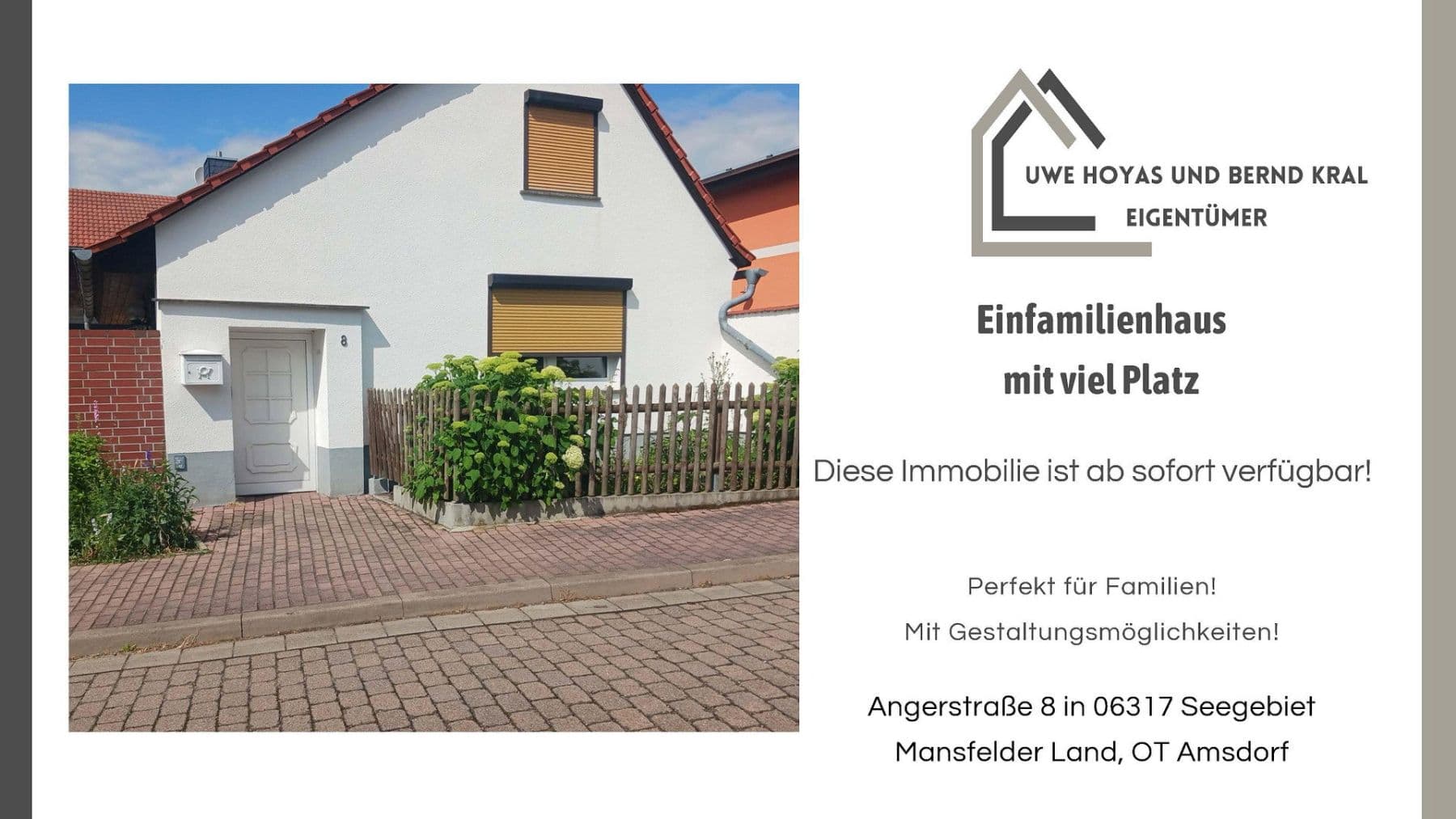 Predaj domu 100 m², pozemok 1.000 m², Angerstraße 08, Seegebiet Mansfelder Land, Sasko-Anhaltsko Predaj domu 100 m², pozemok 1.000 m², Angerstraße 08, Seegebiet Mansfelder Land, Sasko-Anhaltsko