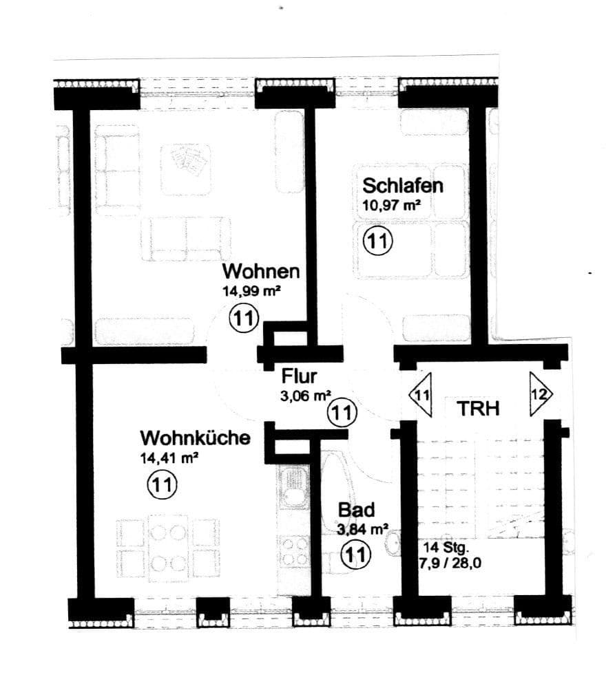 Prenájom bytu 2-izbový 47 m², Landshut, Bavorsko Prenájom bytu 2-izbový 47 m², Landshut, Bavorsko