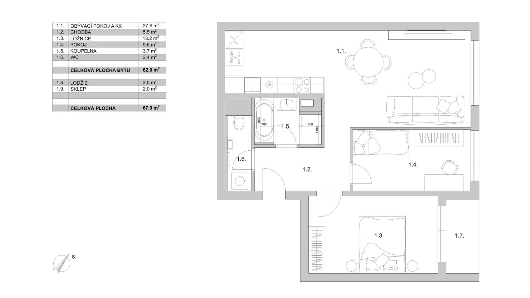 Predaj bytu 3-izbový 67 m², Bruslařská, Praha, Praha Predaj bytu 3-izbový 67 m², Bruslařská, Praha, Praha