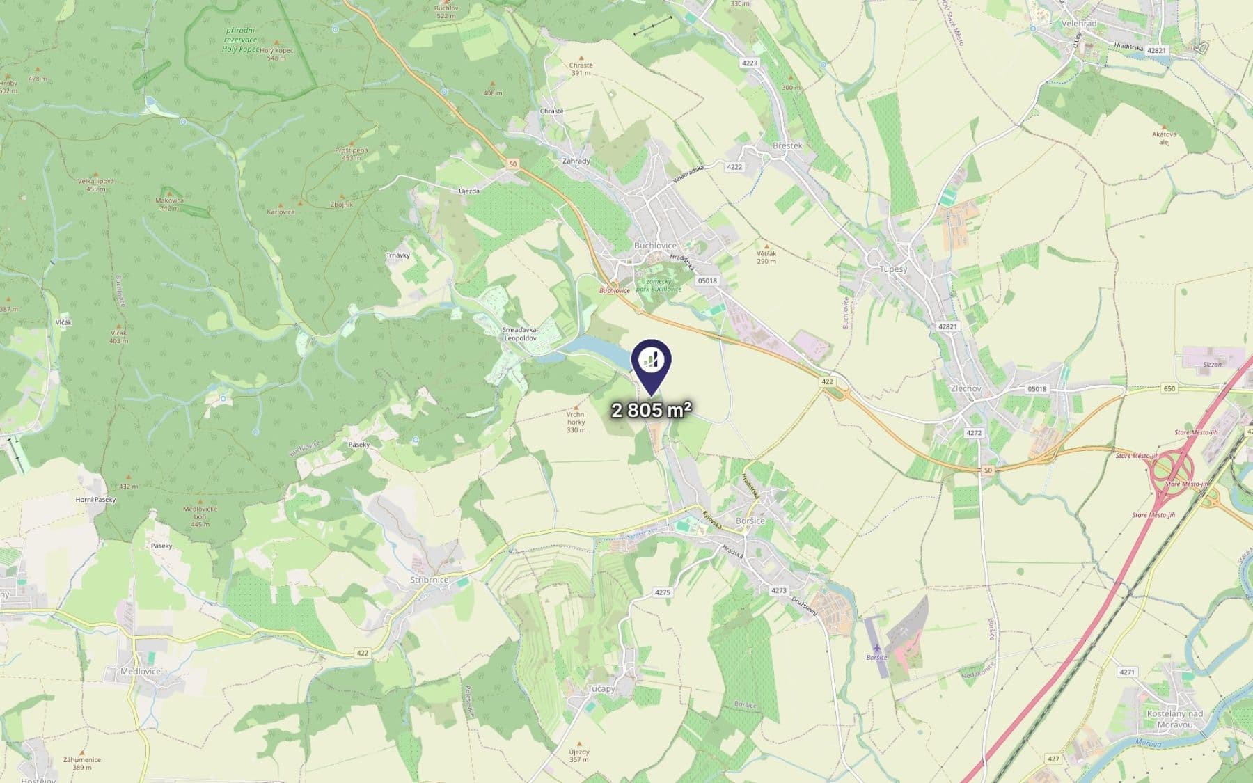 Predaj pozemku 1.282 m², Buchlovice, Zlínský kraj Predaj pozemku 1.282 m², Buchlovice, Zlínský kraj
