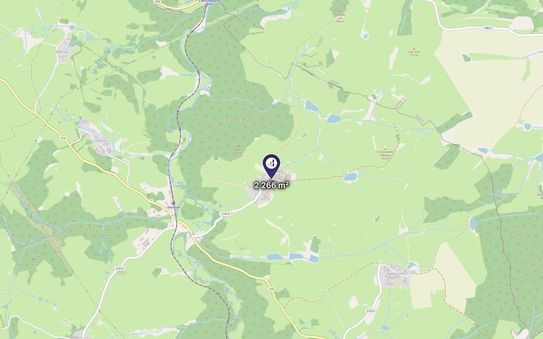 Predaj pozemku 2.266 m², Teplá, Karlovarský kraj Predaj pozemku 2.266 m², Teplá, Karlovarský kraj