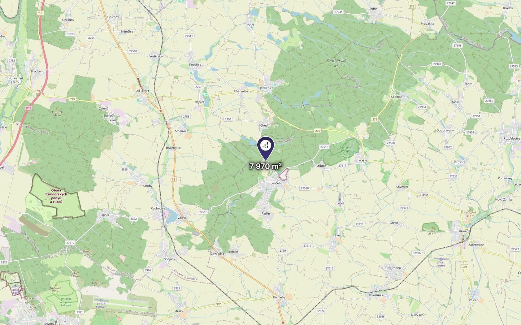 Predaj pozemku 1.594 m², Loučeň, Středočeský kraj Predaj pozemku 1.594 m², Loučeň, Středočeský kraj