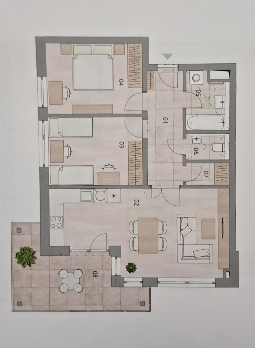 Prenájom bytu 3-izbový 77 m², Za Pískovnou, Praha, Praha Prenájom bytu 3-izbový 77 m², Za Pískovnou, Praha, Praha