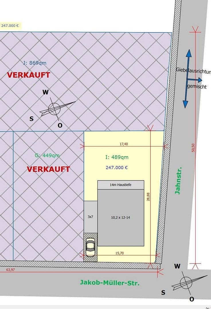 Predaj pozemku 489 m², Jakob-Müller-Str. / Jahnstr., Groß-Umstadt, Hesensko Predaj pozemku 489 m², Jakob-Müller-Str. / Jahnstr., Groß-Umstadt, Hesensko