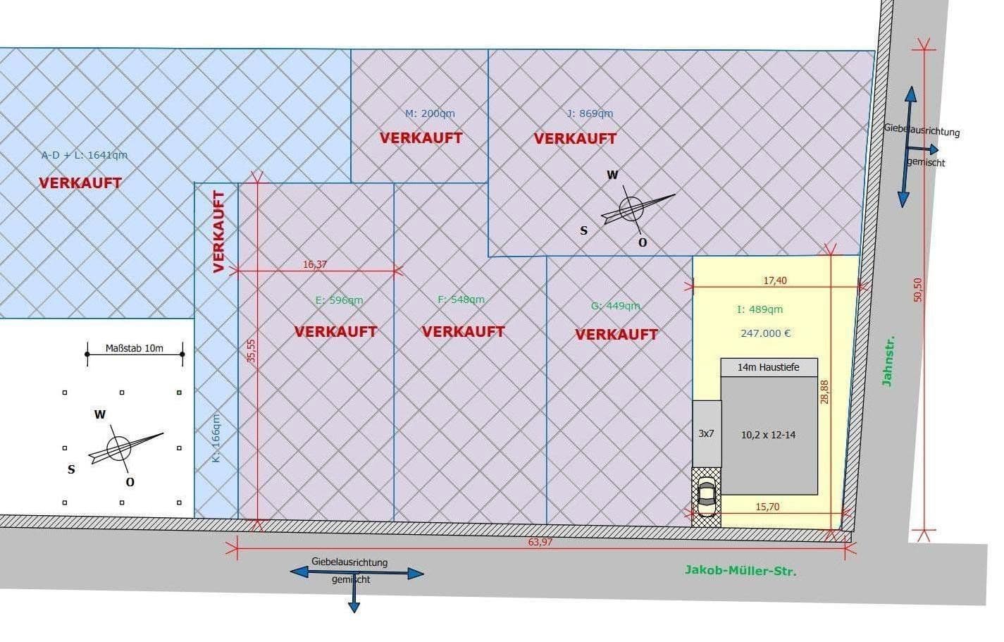 Predaj pozemku 489 m², Jakob-Müller-Str. / Jahnstr., Groß-Umstadt, Hesensko Predaj pozemku 489 m², Jakob-Müller-Str. / Jahnstr., Groß-Umstadt, Hesensko