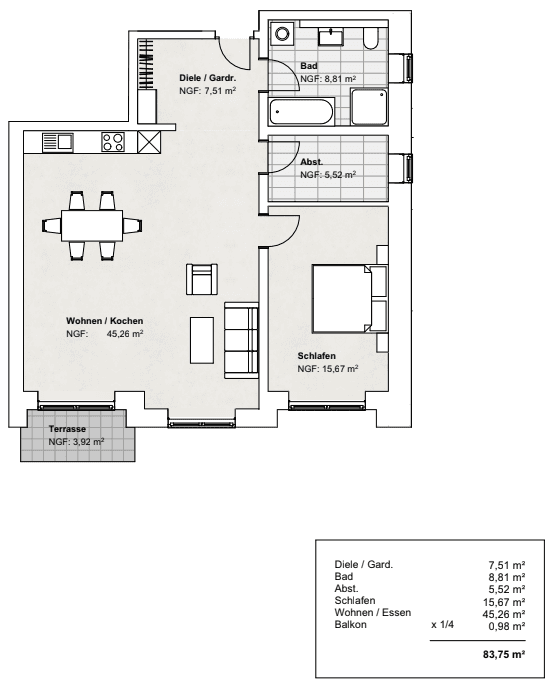Prenájom bytu 3-izbový 83 m², Am Brüggeberge 14, Wolfenbüttel, Dolné Sasko Prenájom bytu 3-izbový 83 m², Am Brüggeberge 14, Wolfenbüttel, Dolné Sasko