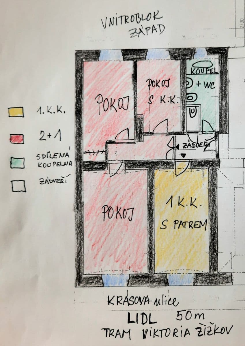 Prenájom bytu 2-izbový 65 m², Krásova, Praha, Praha Prenájom bytu 2-izbový 65 m², Krásova, Praha, Praha