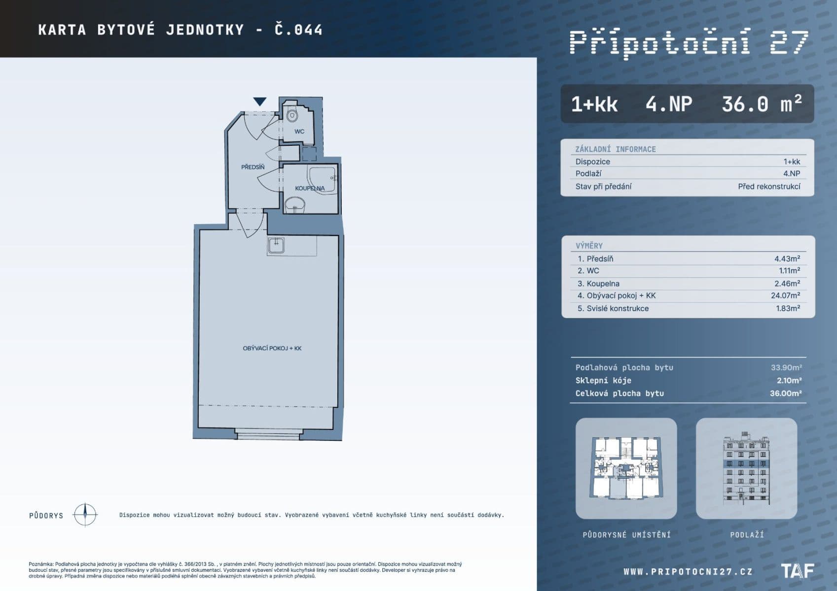 Predaj bytu 1-izbový 34 m², Přípotoční, Praha, Praha Predaj bytu 1-izbový 34 m², Přípotoční, Praha, Praha